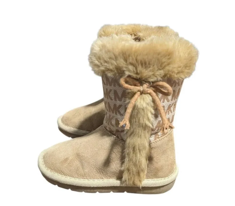 MICHAEL KORS Lil Lettie Monogram Boots Size 8